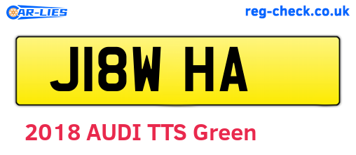 J18WHA are the vehicle registration plates.