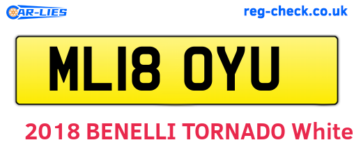 ML18OYU are the vehicle registration plates.