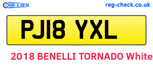 PJ18YXL are the vehicle registration plates.