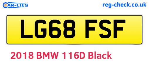 LG68FSF are the vehicle registration plates.