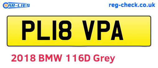 PL18VPA are the vehicle registration plates.