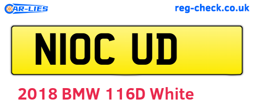N10CUD are the vehicle registration plates.