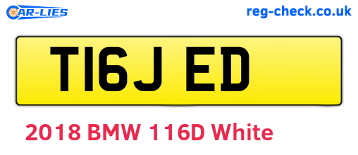 T16JED are the vehicle registration plates.