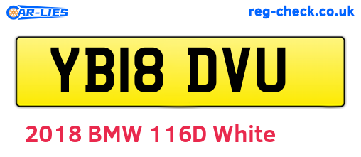 YB18DVU are the vehicle registration plates.