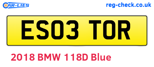 ES03TOR are the vehicle registration plates.