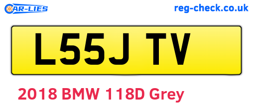 L55JTV are the vehicle registration plates.