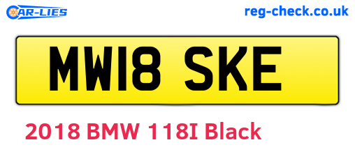 MW18SKE are the vehicle registration plates.