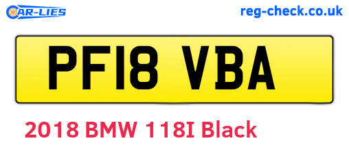 PF18VBA are the vehicle registration plates.