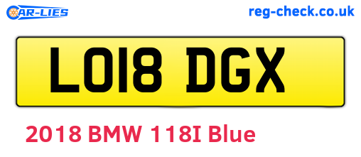 LO18DGX are the vehicle registration plates.