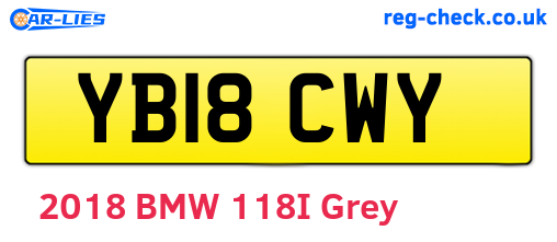 YB18CWY are the vehicle registration plates.