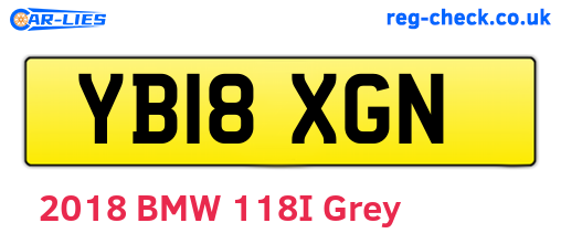 YB18XGN are the vehicle registration plates.