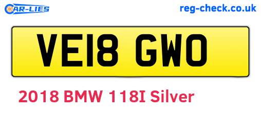VE18GWO are the vehicle registration plates.