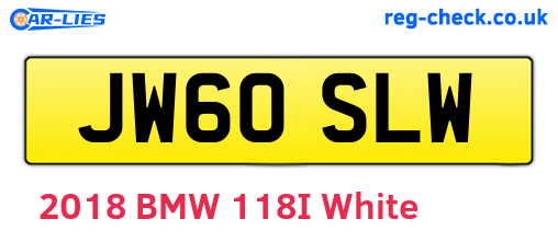 JW60SLW are the vehicle registration plates.