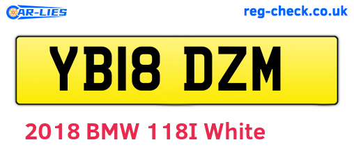 YB18DZM are the vehicle registration plates.