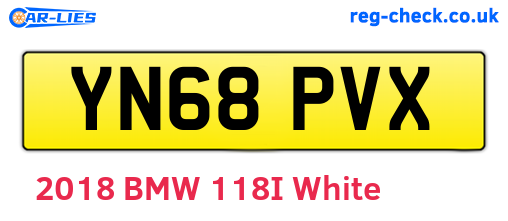 YN68PVX are the vehicle registration plates.