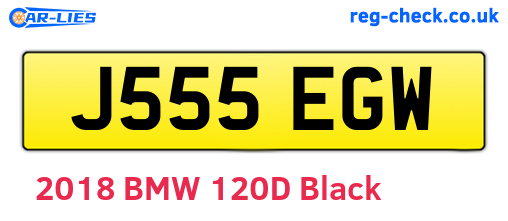 J555EGW are the vehicle registration plates.