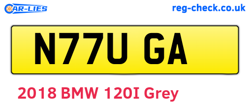 N77UGA are the vehicle registration plates.