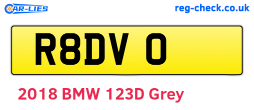 R8DVO are the vehicle registration plates.