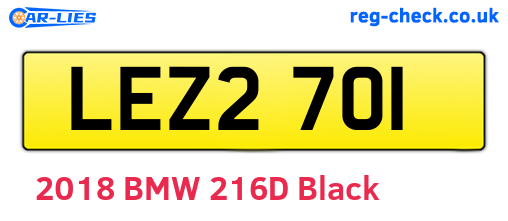 LEZ2701 are the vehicle registration plates.