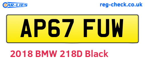 AP67FUW are the vehicle registration plates.