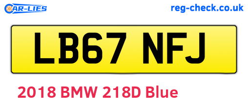 LB67NFJ are the vehicle registration plates.