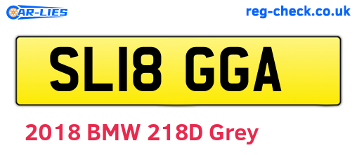 SL18GGA are the vehicle registration plates.