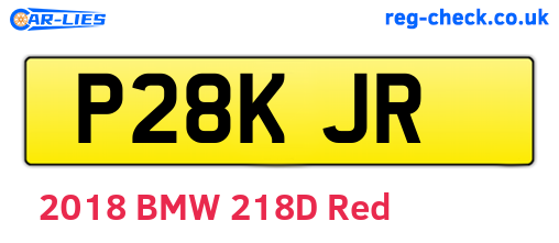 P28KJR are the vehicle registration plates.
