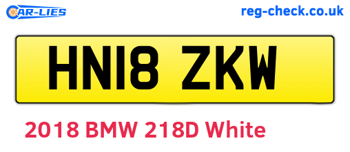 HN18ZKW are the vehicle registration plates.