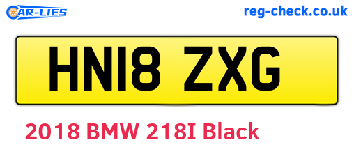 HN18ZXG are the vehicle registration plates.