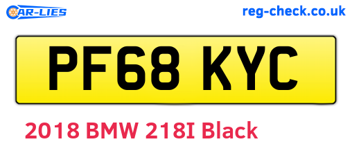 PF68KYC are the vehicle registration plates.