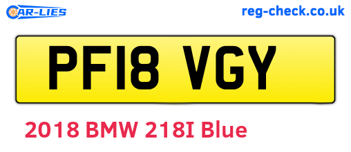 PF18VGY are the vehicle registration plates.