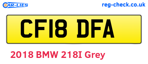 CF18DFA are the vehicle registration plates.