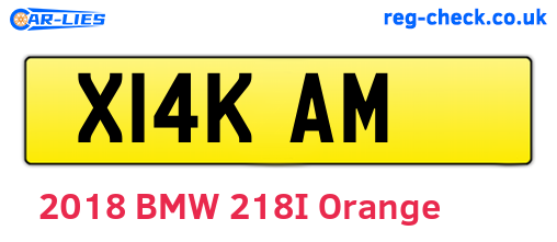 X14KAM are the vehicle registration plates.