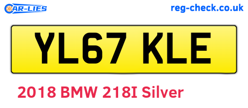 YL67KLE are the vehicle registration plates.