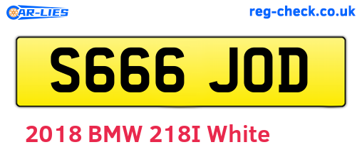 S666JOD are the vehicle registration plates.