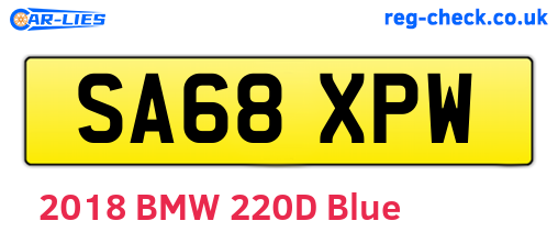 SA68XPW are the vehicle registration plates.