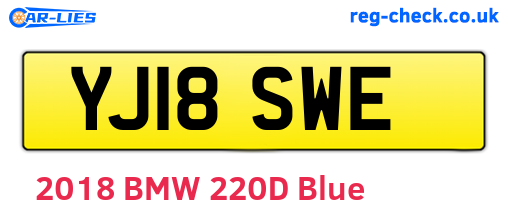 YJ18SWE are the vehicle registration plates.
