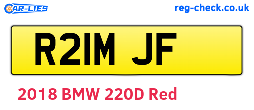 R21MJF are the vehicle registration plates.