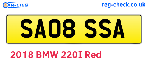 SA08SSA are the vehicle registration plates.