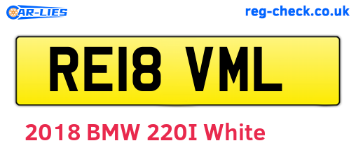 RE18VML are the vehicle registration plates.