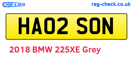 HA02SON are the vehicle registration plates.