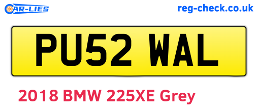 PU52WAL are the vehicle registration plates.