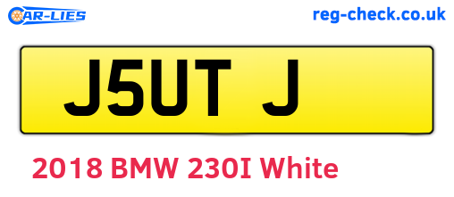 J5UTJ are the vehicle registration plates.