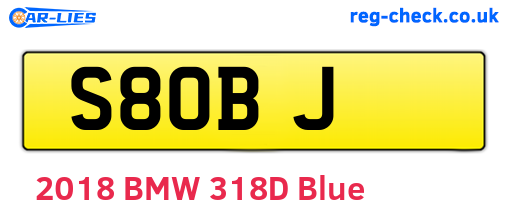 S8OBJ are the vehicle registration plates.