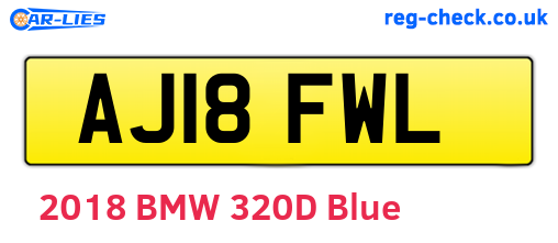 AJ18FWL are the vehicle registration plates.