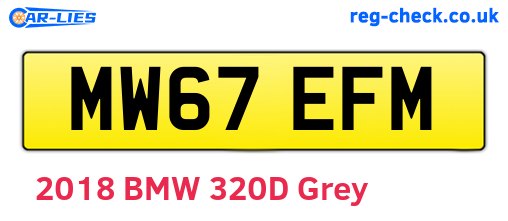MW67EFM are the vehicle registration plates.