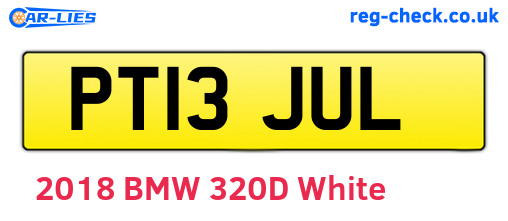PT13JUL are the vehicle registration plates.