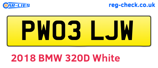 PW03LJW are the vehicle registration plates.