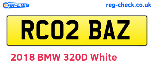RC02BAZ are the vehicle registration plates.