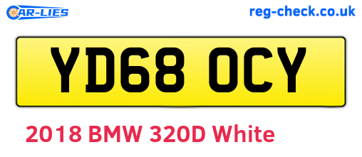 YD68OCY are the vehicle registration plates.